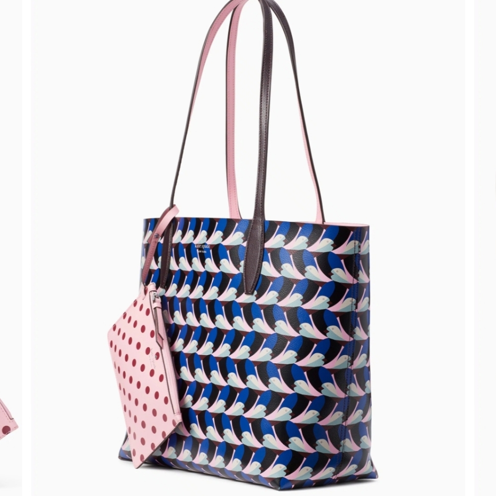 KATE SPADE ARCH LOVE BIRDS REVERSIBLE TOTE+ WRIDTL